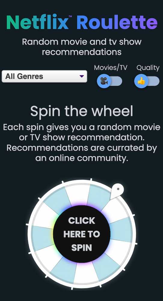 Click here to play Netflix Roulette